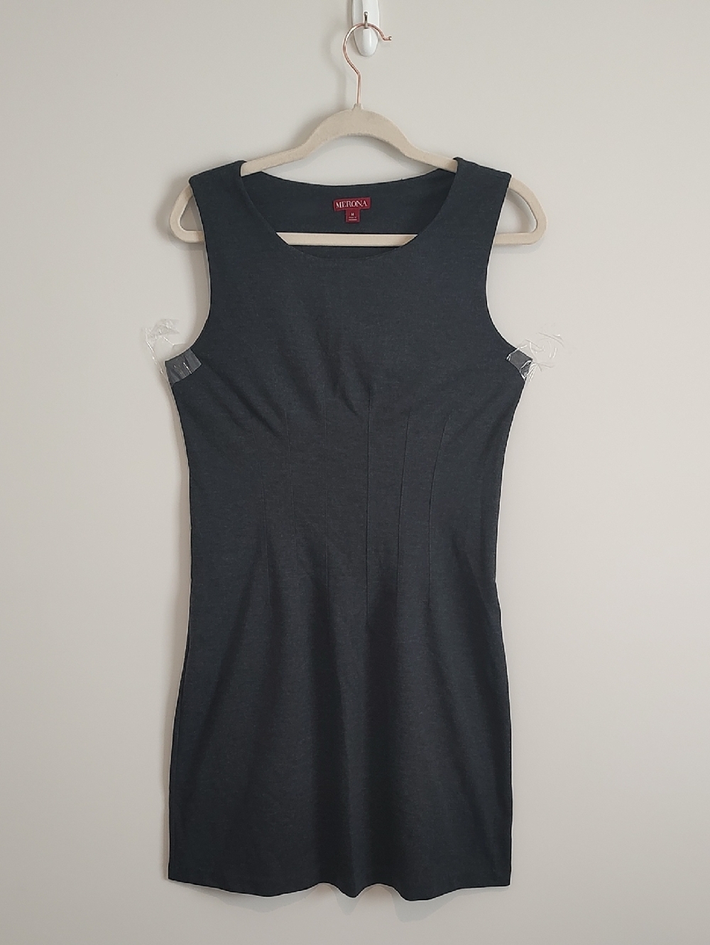 Simple Sheath Career Piece Gray Jersey Comfortable feel dress Resort Casual Soft